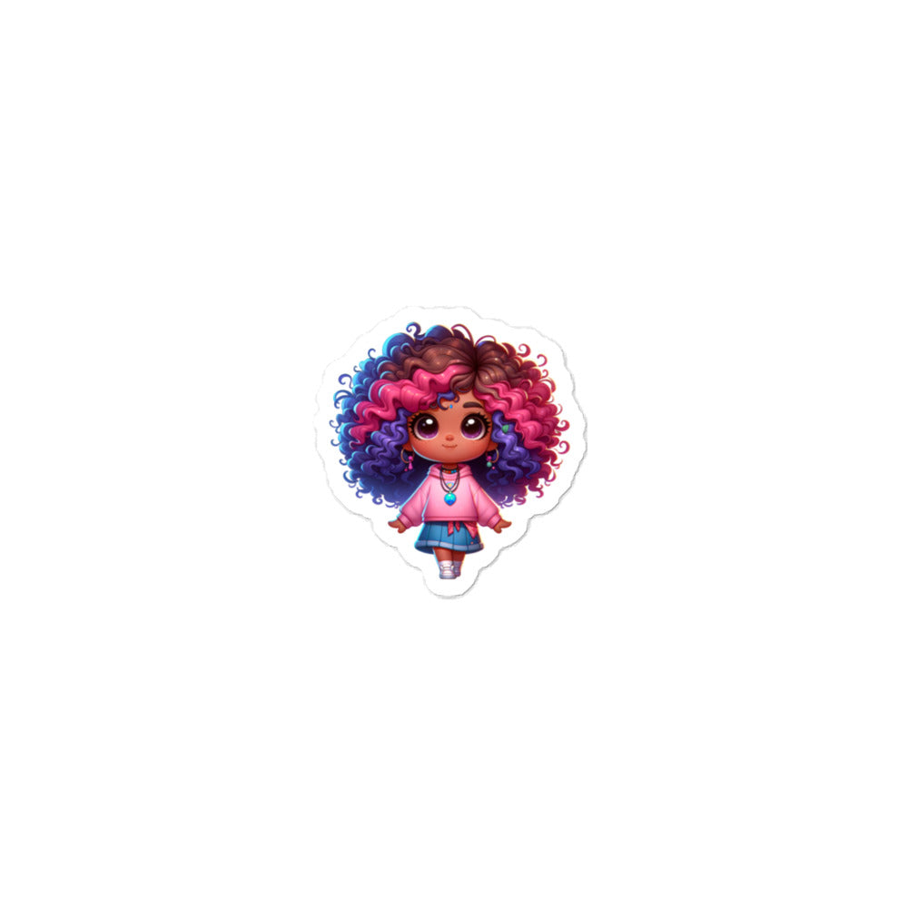 Curly Hair Girl Sticker