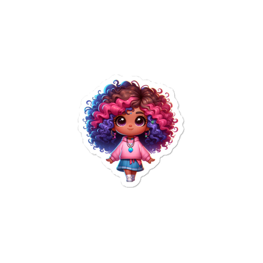 Curly Hair Girl Sticker