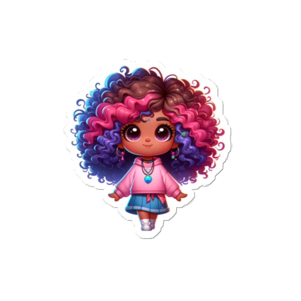 Curly Hair Girl Sticker